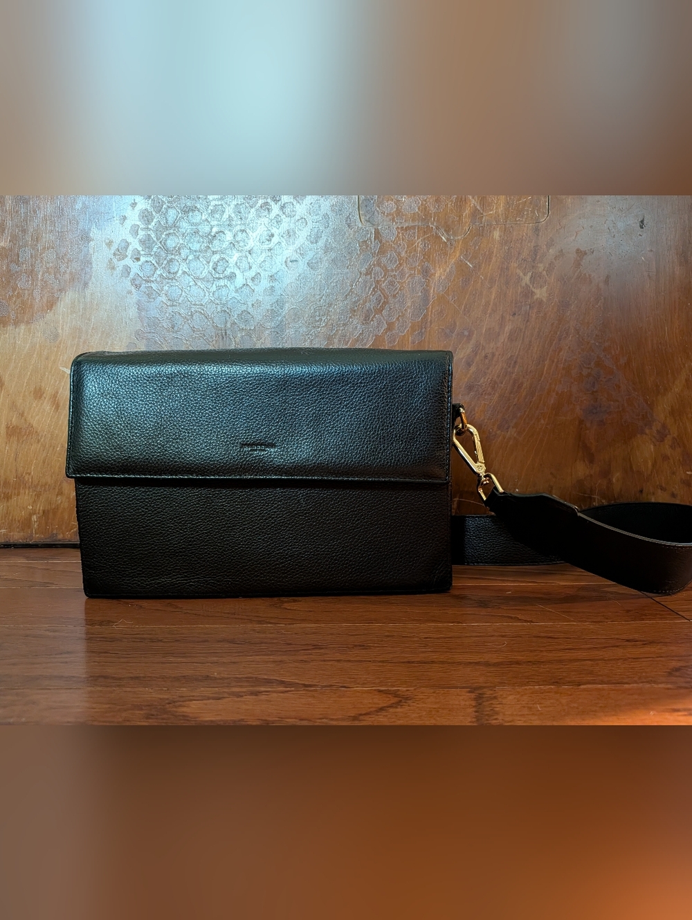 Marcella NYC Black Leather Crossbody Purse